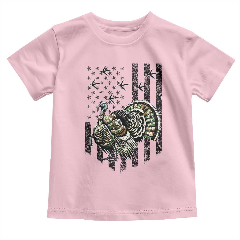 Turkey Hunter Toddler T Shirt Patriotic American Flag Gift - Wonder Print Shop