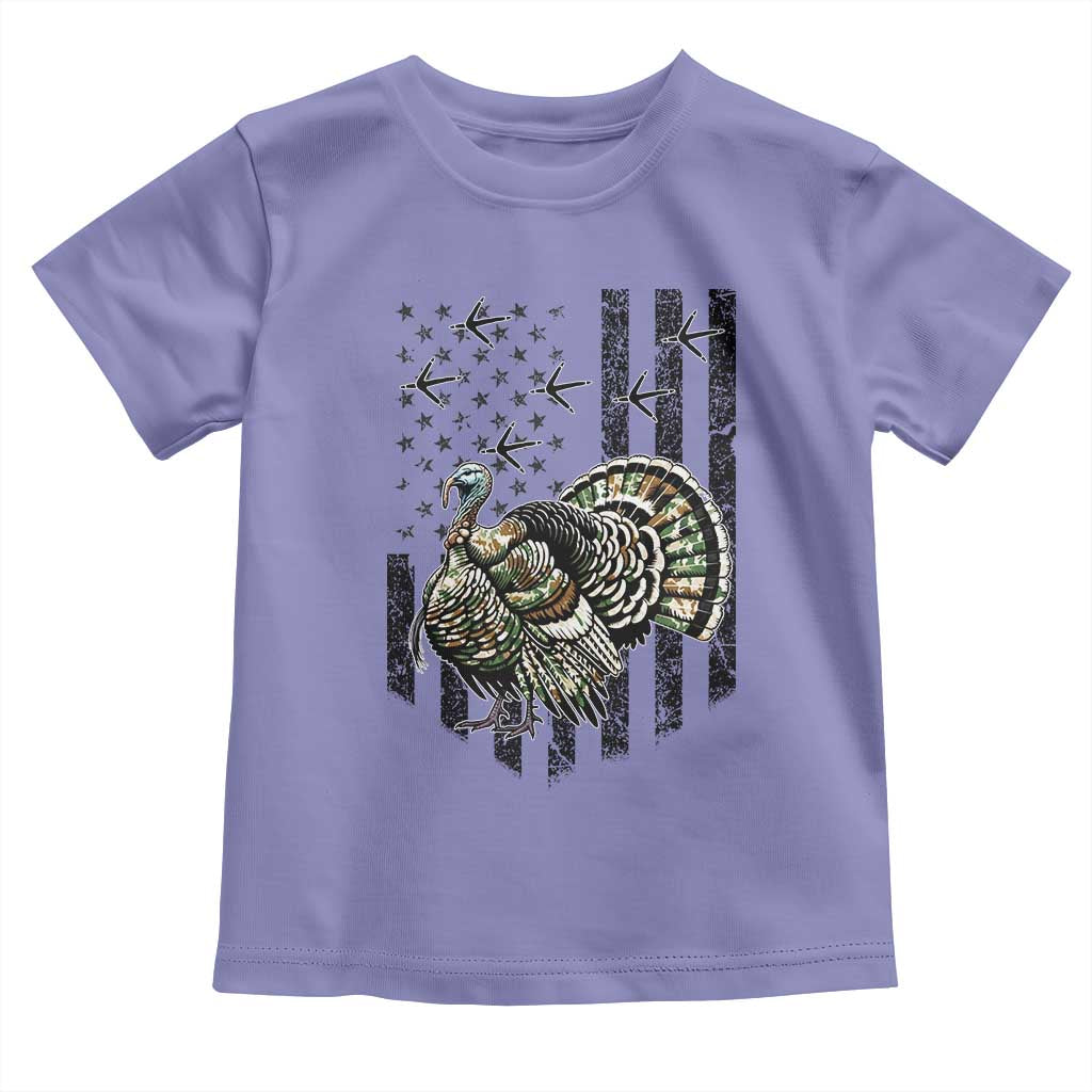 Turkey Hunter Toddler T Shirt Patriotic American Flag Gift - Wonder Print Shop