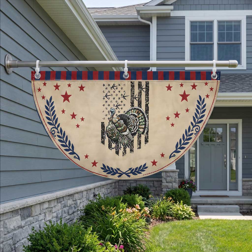 Turkey Hunter Patriotic Fan Flag American Flag Gift