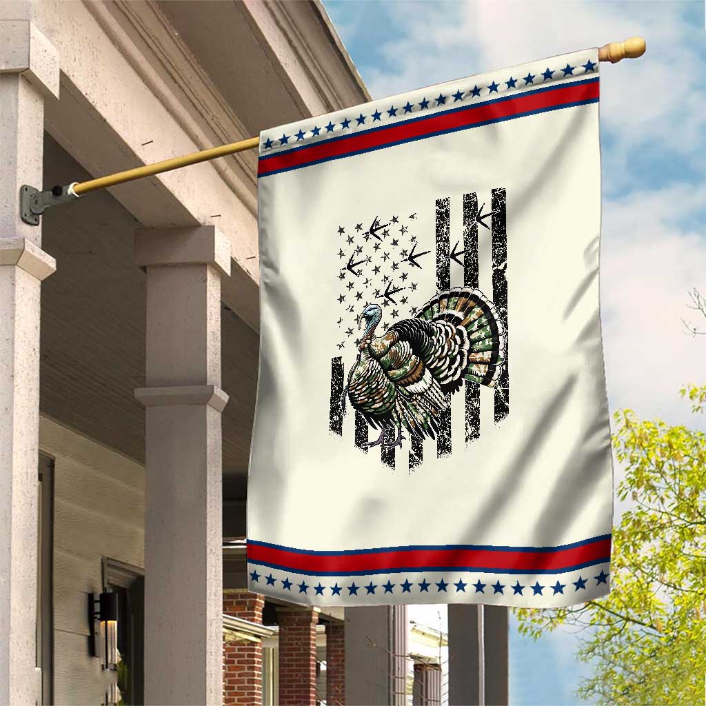 Turkey Hunter Garden Flag Patriotic American Flag Gift