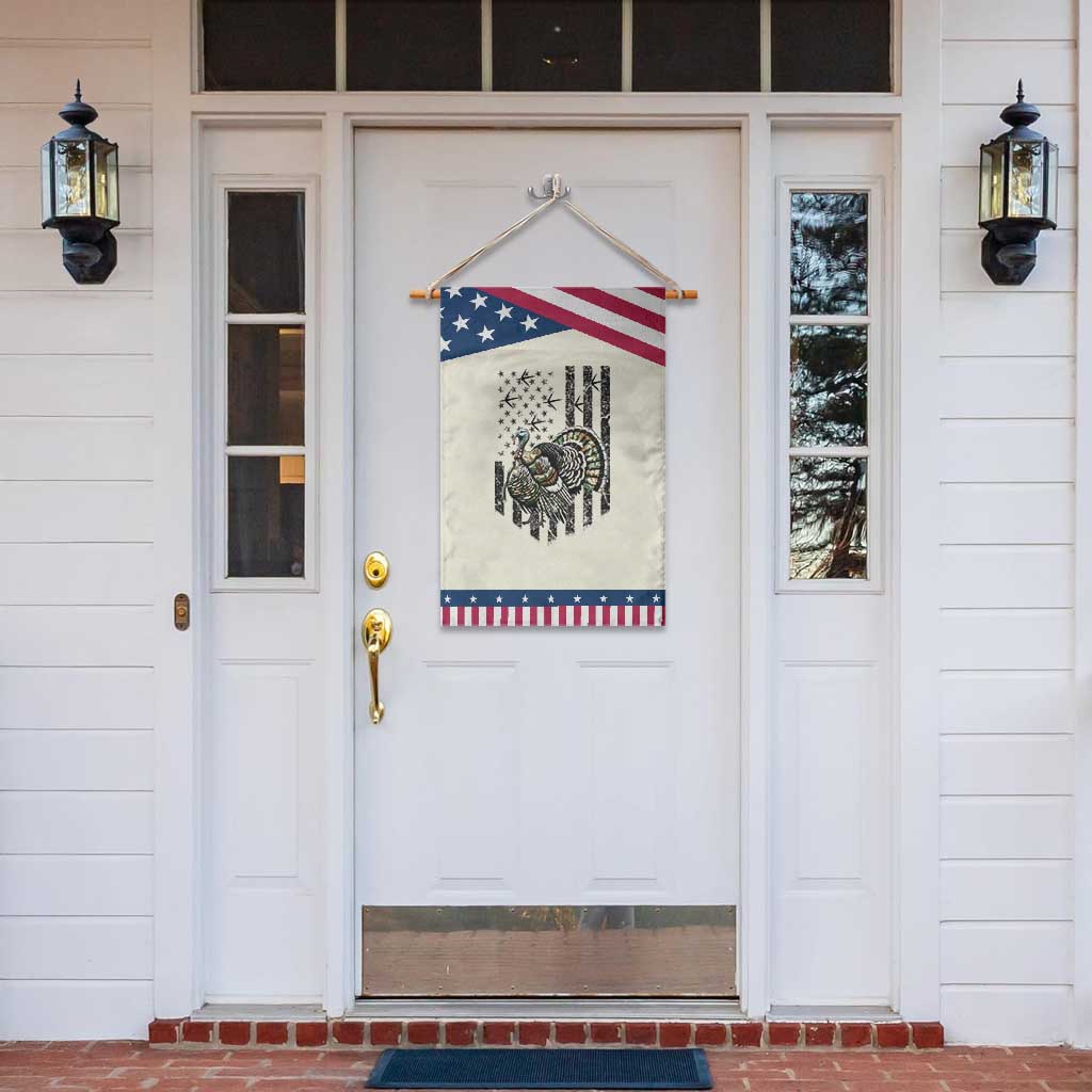 Turkey Hunter Garden Flag Patriotic American Flag Gift