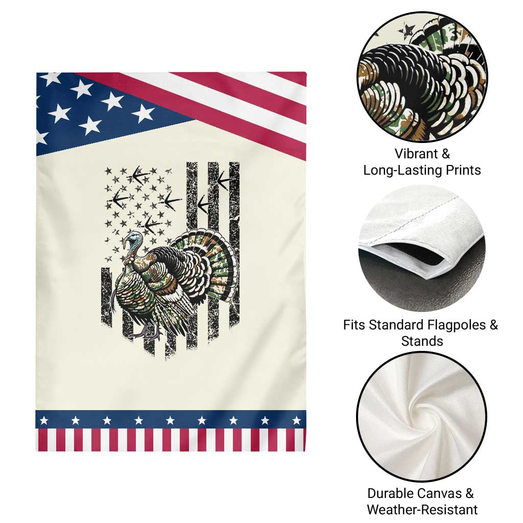 Turkey Hunter Garden Flag Patriotic American Flag Gift