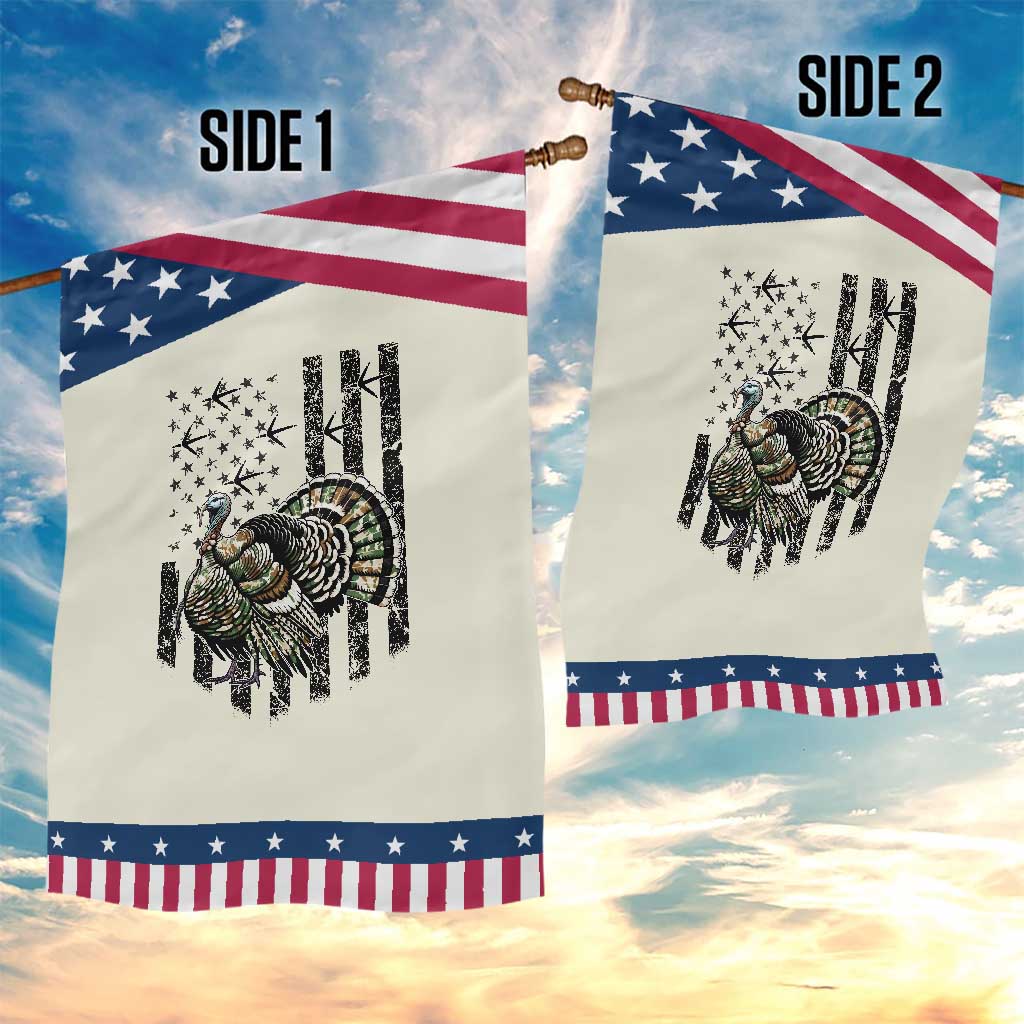 Turkey Hunter Garden Flag Patriotic American Flag Gift