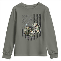Turkey Hunter Youth Sweatshirt Patriotic American Flag Gift - Wonder Print Shop