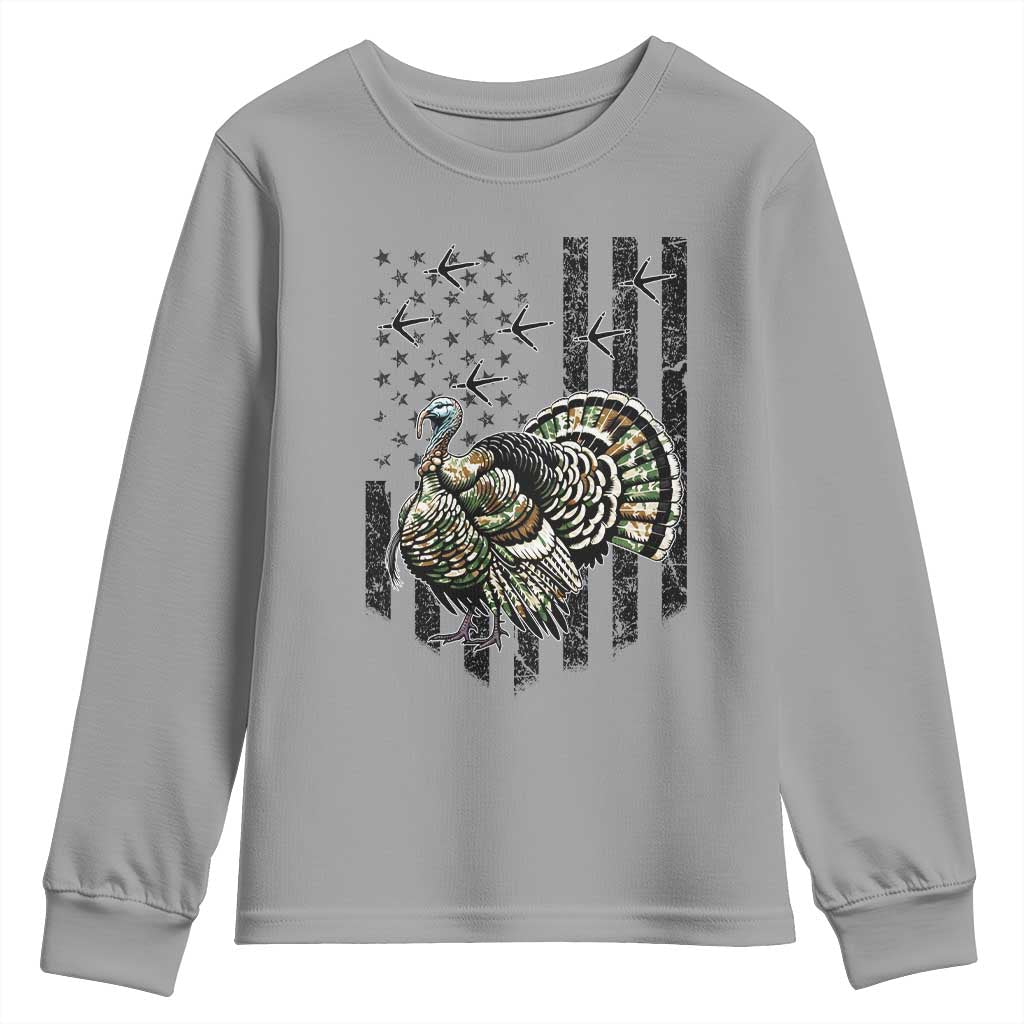 Turkey Hunter Youth Sweatshirt Patriotic American Flag Gift - Wonder Print Shop