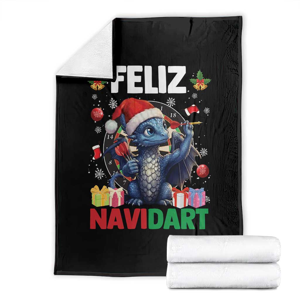 Funny Dragon Throwing Dart Christmas Gift Throw Blanket Feliz Navidart - Wonder Print Shop