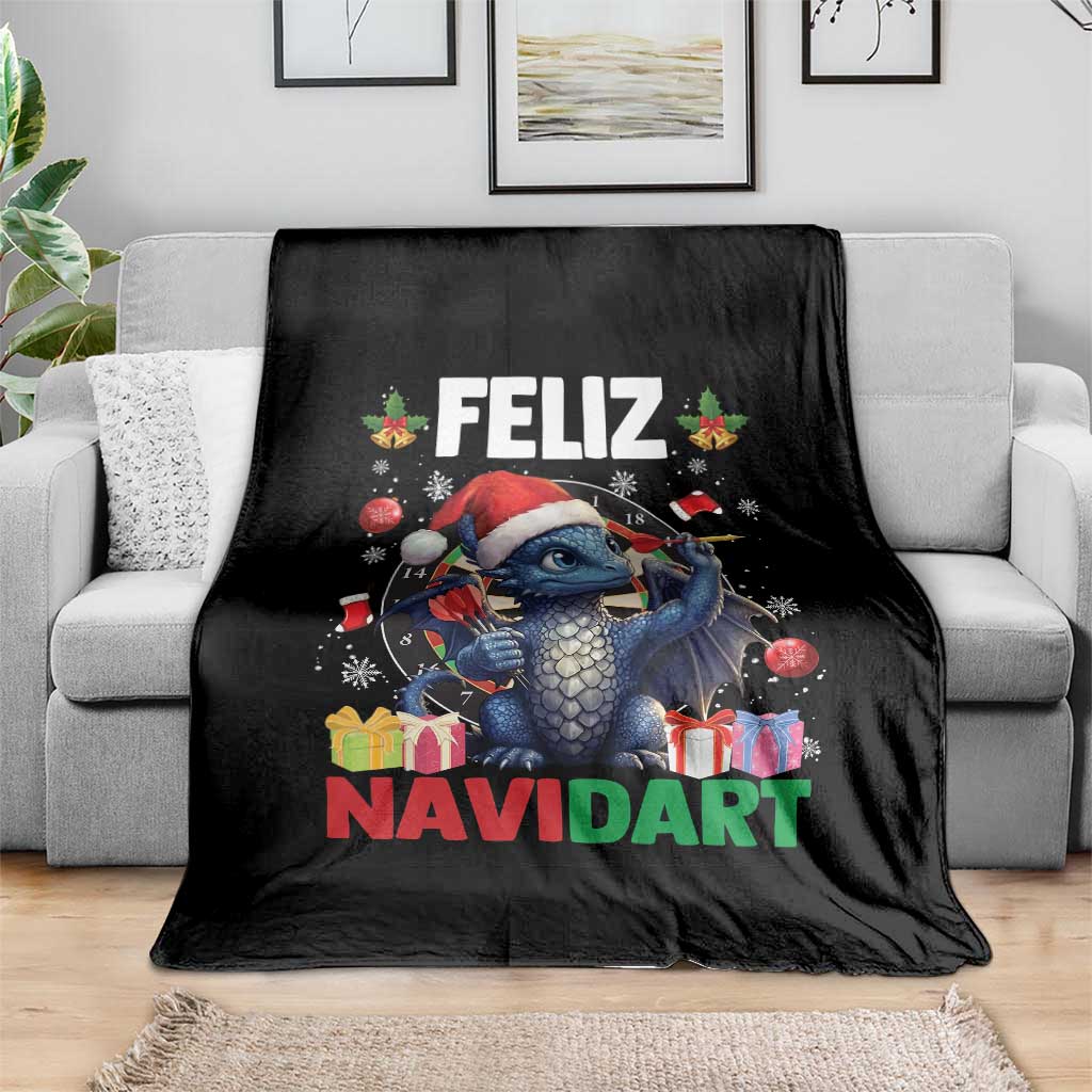 Funny Dragon Throwing Dart Christmas Gift Throw Blanket Feliz Navidart - Wonder Print Shop