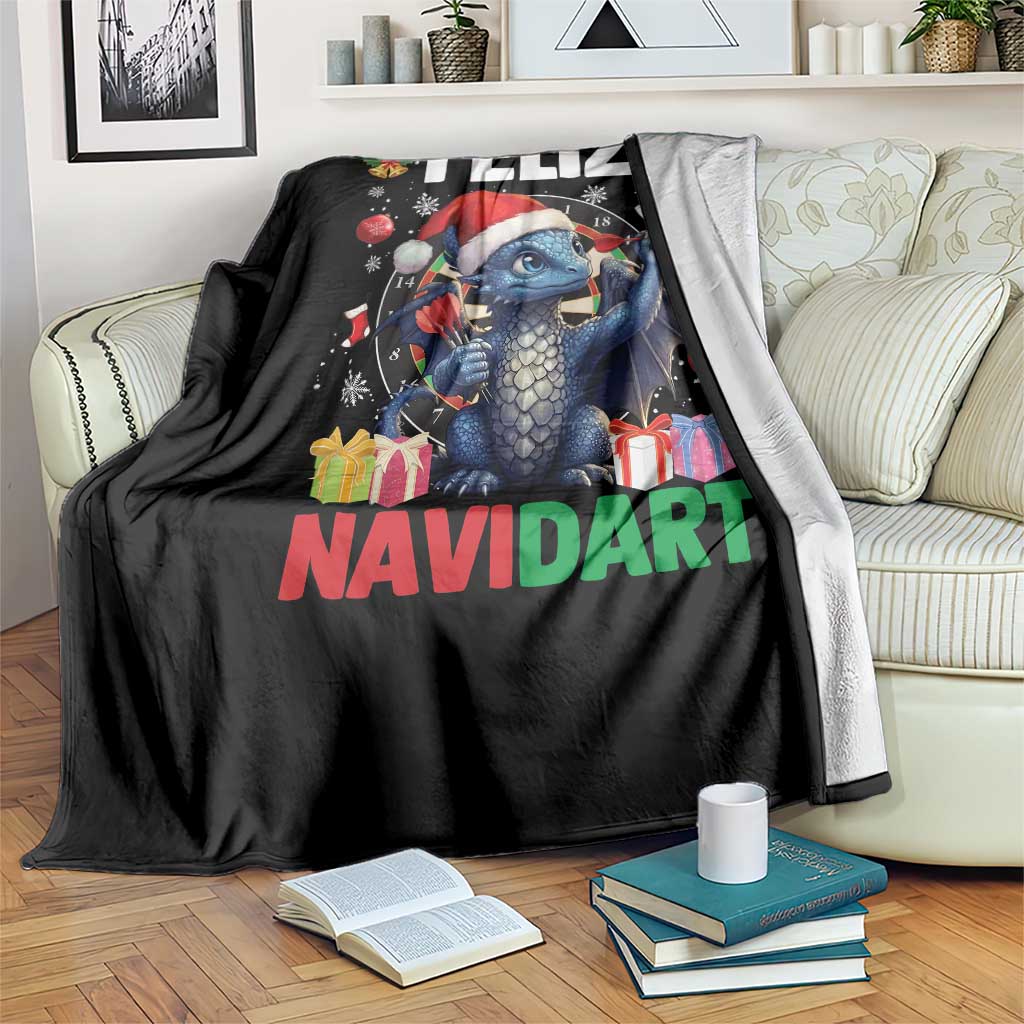 Funny Dragon Throwing Dart Christmas Gift Throw Blanket Feliz Navidart - Wonder Print Shop