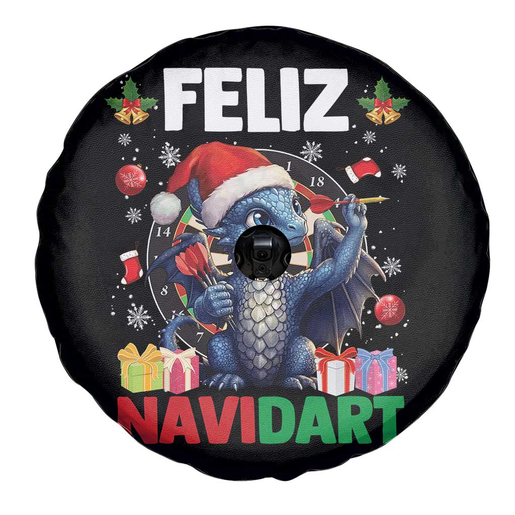 Funny Dragon Throwing Dart Christmas Gift Spare Tire Cover Feliz Navidart - Wonder Print Shop