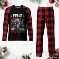 Funny Dragon Throwing Dart Christmas Gift Plaid Pajama Set Feliz Navidart - Wonder Print Shop