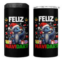 Funny Dragon Throwing Dart Christmas Gift 4 in 1 Can Cooler Tumbler Feliz Navidart - Wonder Print Shop