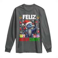 Funny Dragon Throwing Dart Christmas Gift Long Sleeve Shirt Feliz Navidart - Wonder Print Shop