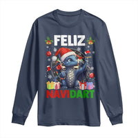 Funny Dragon Throwing Dart Christmas Gift Long Sleeve Shirt Feliz Navidart - Wonder Print Shop