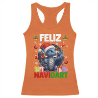 Funny Dragon Throwing Dart Christmas Gift Racerback Tank Top Feliz Navidart - Wonder Print Shop