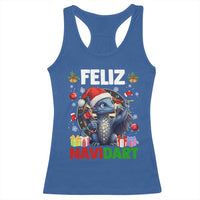 Funny Dragon Throwing Dart Christmas Gift Racerback Tank Top Feliz Navidart - Wonder Print Shop