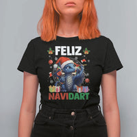 Funny Dragon Throwing Dart Christmas Gift T Shirt For Women Feliz Navidart - Wonder Print Shop
