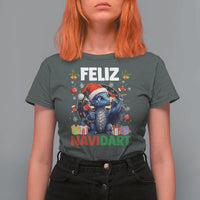 Funny Dragon Throwing Dart Christmas Gift T Shirt For Women Feliz Navidart - Wonder Print Shop
