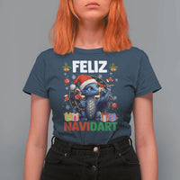Funny Dragon Throwing Dart Christmas Gift T Shirt For Women Feliz Navidart - Wonder Print Shop