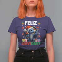 Funny Dragon Throwing Dart Christmas Gift T Shirt For Women Feliz Navidart - Wonder Print Shop