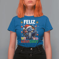Funny Dragon Throwing Dart Christmas Gift T Shirt For Women Feliz Navidart - Wonder Print Shop