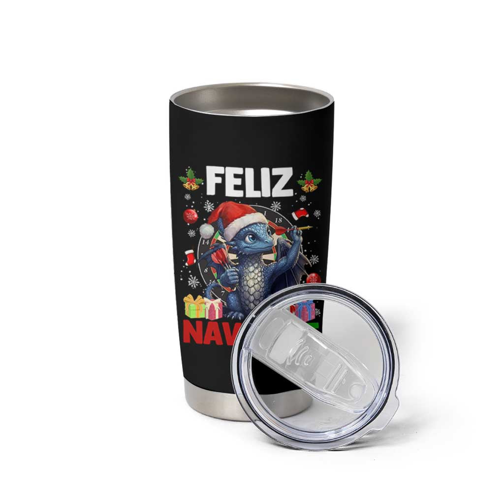 Funny Dragon Throwing Dart Christmas Gift Tumbler Cup Feliz Navidart - Wonder Print Shop