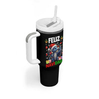 Funny Dragon Throwing Dart Christmas Gift Tumbler With Handle Feliz Navidart - Wonder Print Shop