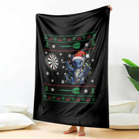 Funny Dragon Throwing Dart Throw Blanket Ugly Christmas Dart Player Gift - Wonder Print Shop