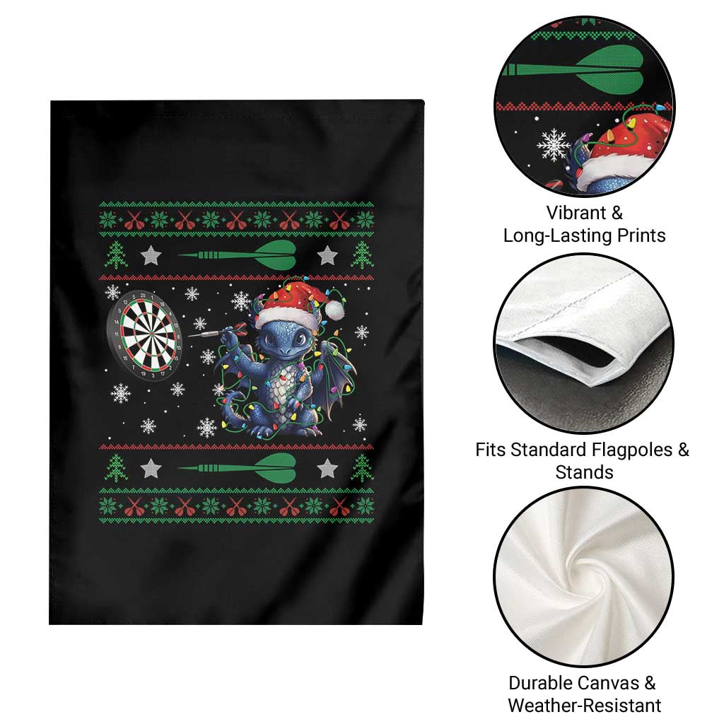 Funny Dragon Throwing Dart Garden Flag Ugly Christmas Dart Player Gift - Wonder Print Shop
