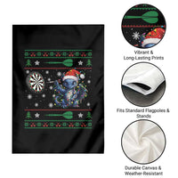 Funny Dragon Throwing Dart Garden Flag Ugly Christmas Dart Player Gift - Wonder Print Shop