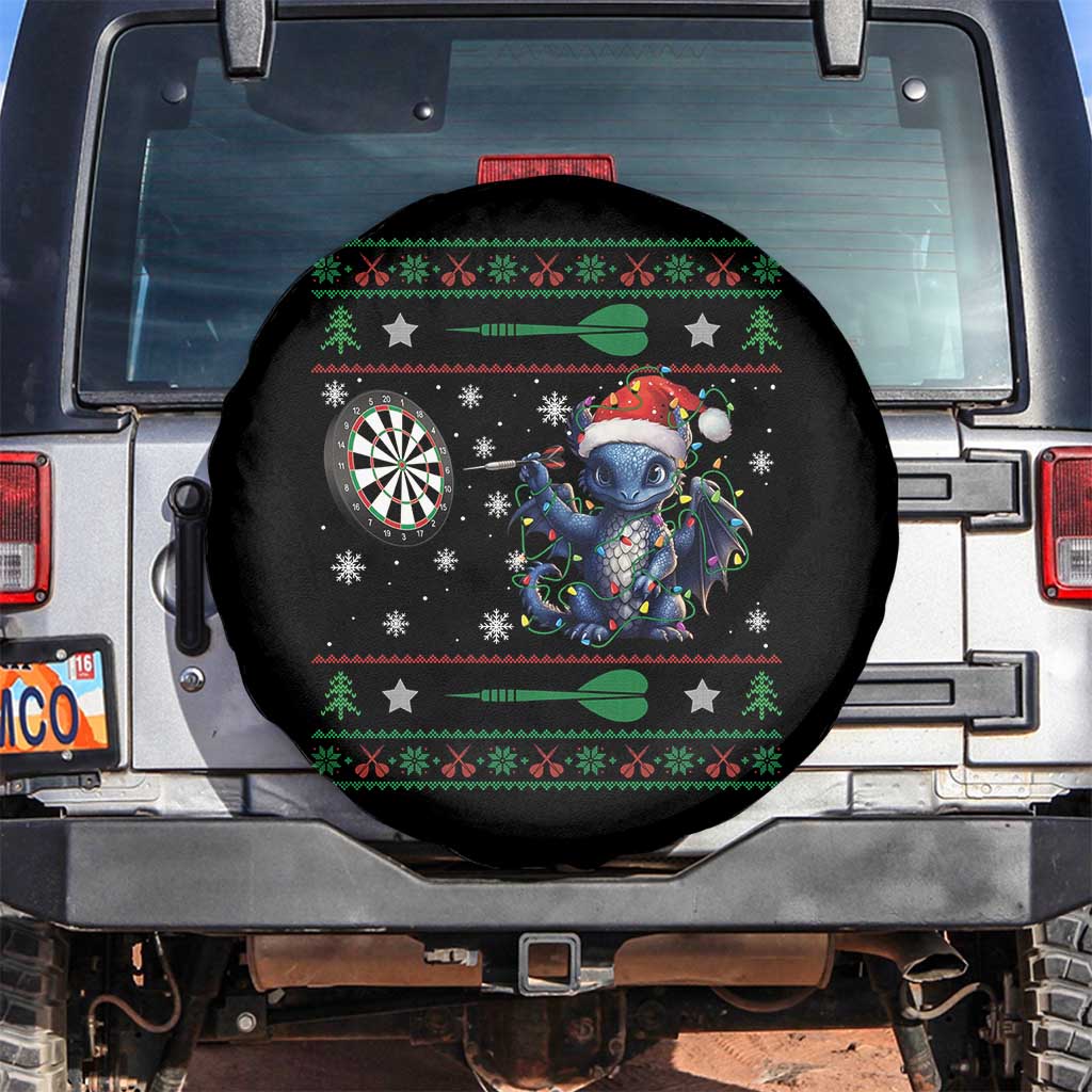 Funny Dragon Throwing Dart Spare Tire Cover Ugly Christmas Dart Player Gift - Wonder Print Shop