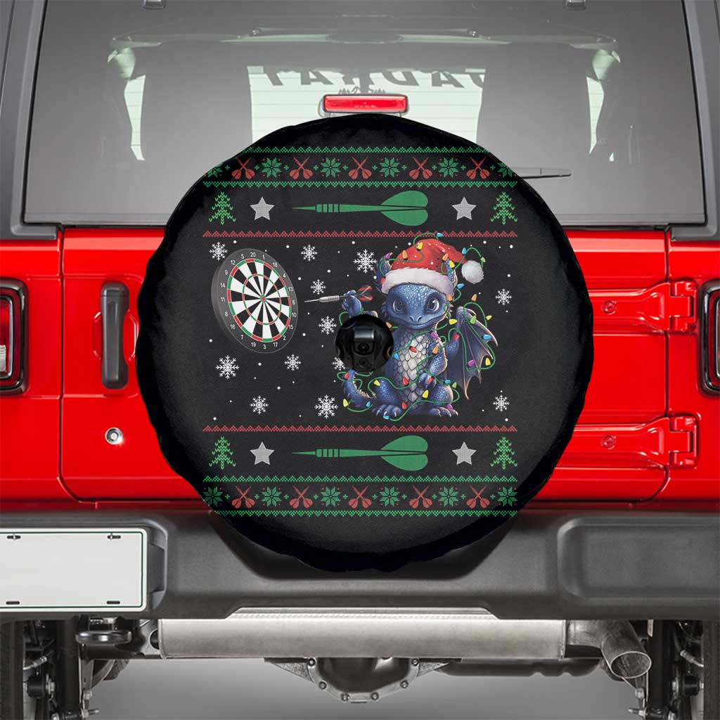 Funny Dragon Throwing Dart Spare Tire Cover Ugly Christmas Dart Player Gift - Wonder Print Shop
