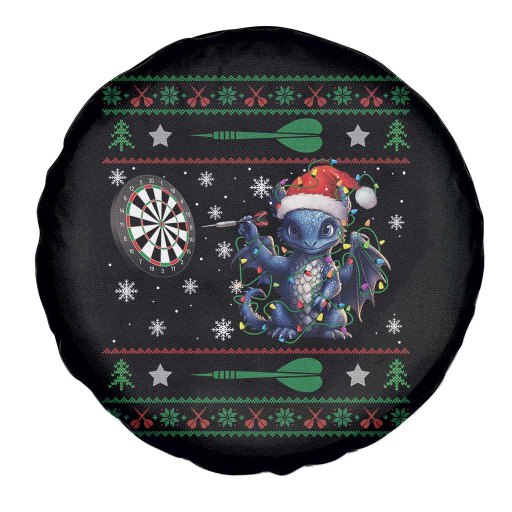 Funny Dragon Throwing Dart Spare Tire Cover Ugly Christmas Dart Player Gift - Wonder Print Shop
