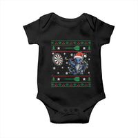 Funny Dragon Throwing Dart Baby Onesie Ugly Christmas Dart Player Gift - Wonder Print Shop