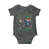 Funny Dragon Throwing Dart Baby Onesie Ugly Christmas Dart Player Gift - Wonder Print Shop