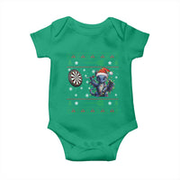 Funny Dragon Throwing Dart Baby Onesie Ugly Christmas Dart Player Gift - Wonder Print Shop