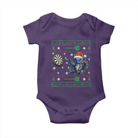 Funny Dragon Throwing Dart Baby Onesie Ugly Christmas Dart Player Gift - Wonder Print Shop