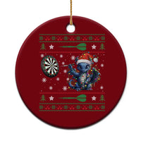 Funny Dragon Throwing Dart Ceramic Ornament Ugly Christmas Dart Player Gift - Wonder Print Shop