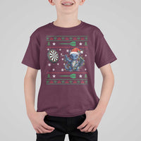 Funny Dragon Throwing Dart T Shirt For Kid Ugly Christmas Dart Player Gift - Wonder Print Shop
