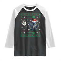 Funny Dragon Throwing Dart Raglan Shirt Ugly Christmas Dart Player Gift - Wonder Print Shop