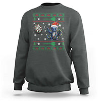 Funny Dragon Throwing Dart Sweatshirt Ugly Christmas Dart Player Gift - Wonder Print Shop