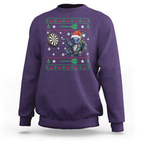 Funny Dragon Throwing Dart Sweatshirt Ugly Christmas Dart Player Gift - Wonder Print Shop