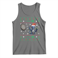 Funny Dragon Throwing Dart Tank Top Ugly Christmas Dart Player Gift - Wonder Print Shop