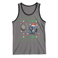 Funny Dragon Throwing Dart Tank Top Ugly Christmas Dart Player Gift - Wonder Print Shop