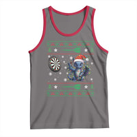 Funny Dragon Throwing Dart Tank Top Ugly Christmas Dart Player Gift - Wonder Print Shop