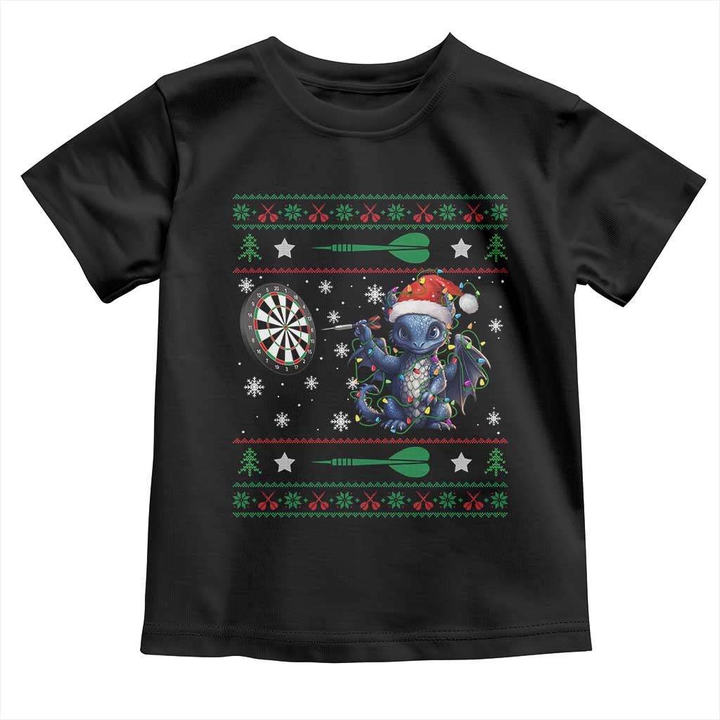 Funny Dragon Throwing Dart Toddler T Shirt Ugly Christmas Dart Player Gift - Wonder Print Shop