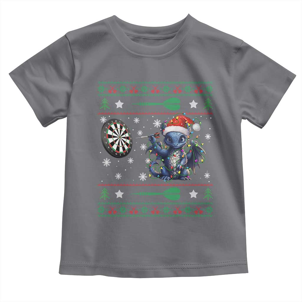 Funny Dragon Throwing Dart Toddler T Shirt Ugly Christmas Dart Player Gift - Wonder Print Shop