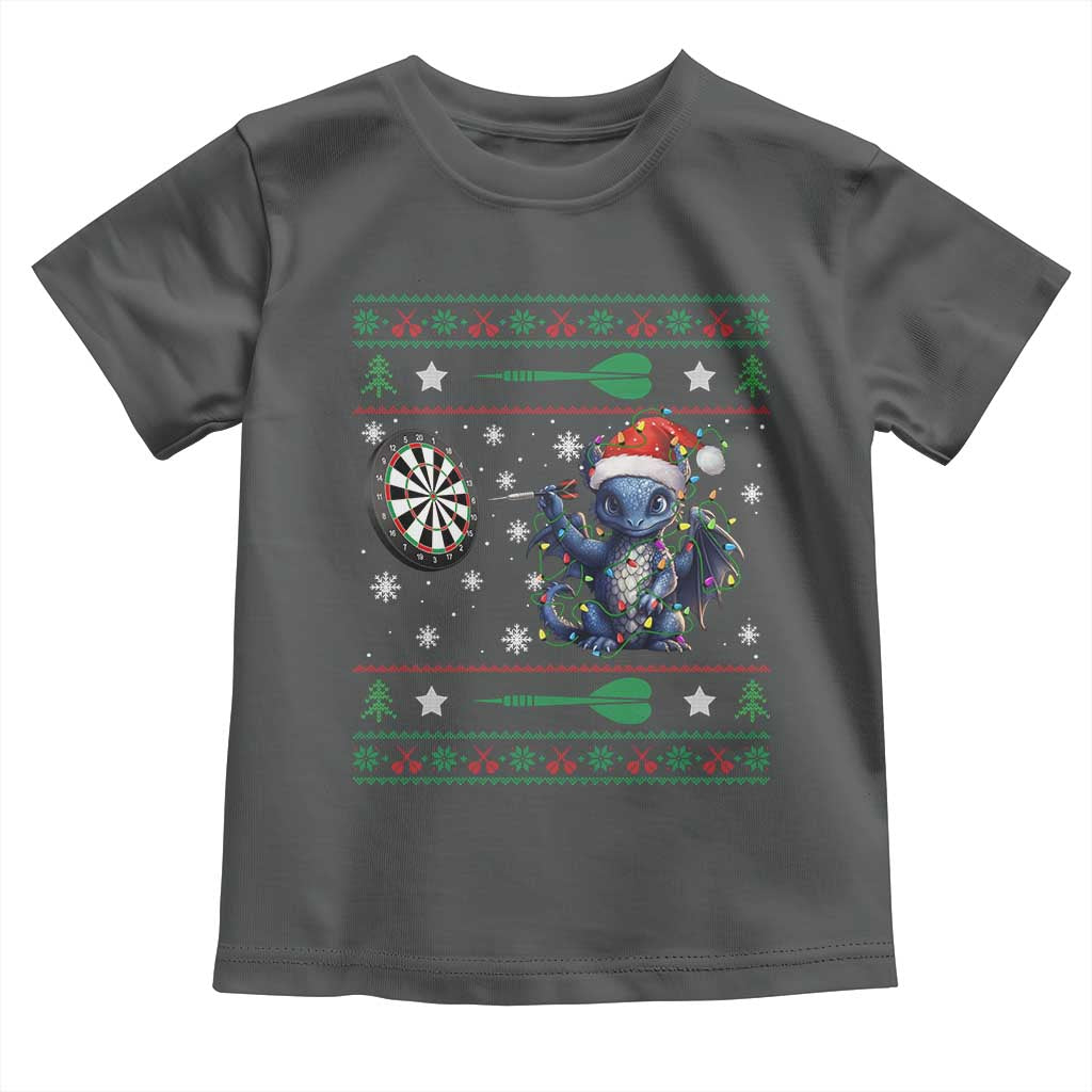 Funny Dragon Throwing Dart Toddler T Shirt Ugly Christmas Dart Player Gift - Wonder Print Shop