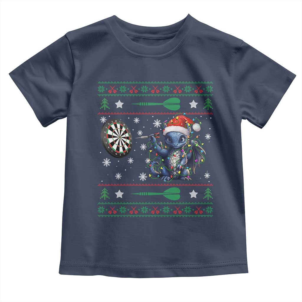 Funny Dragon Throwing Dart Toddler T Shirt Ugly Christmas Dart Player Gift - Wonder Print Shop