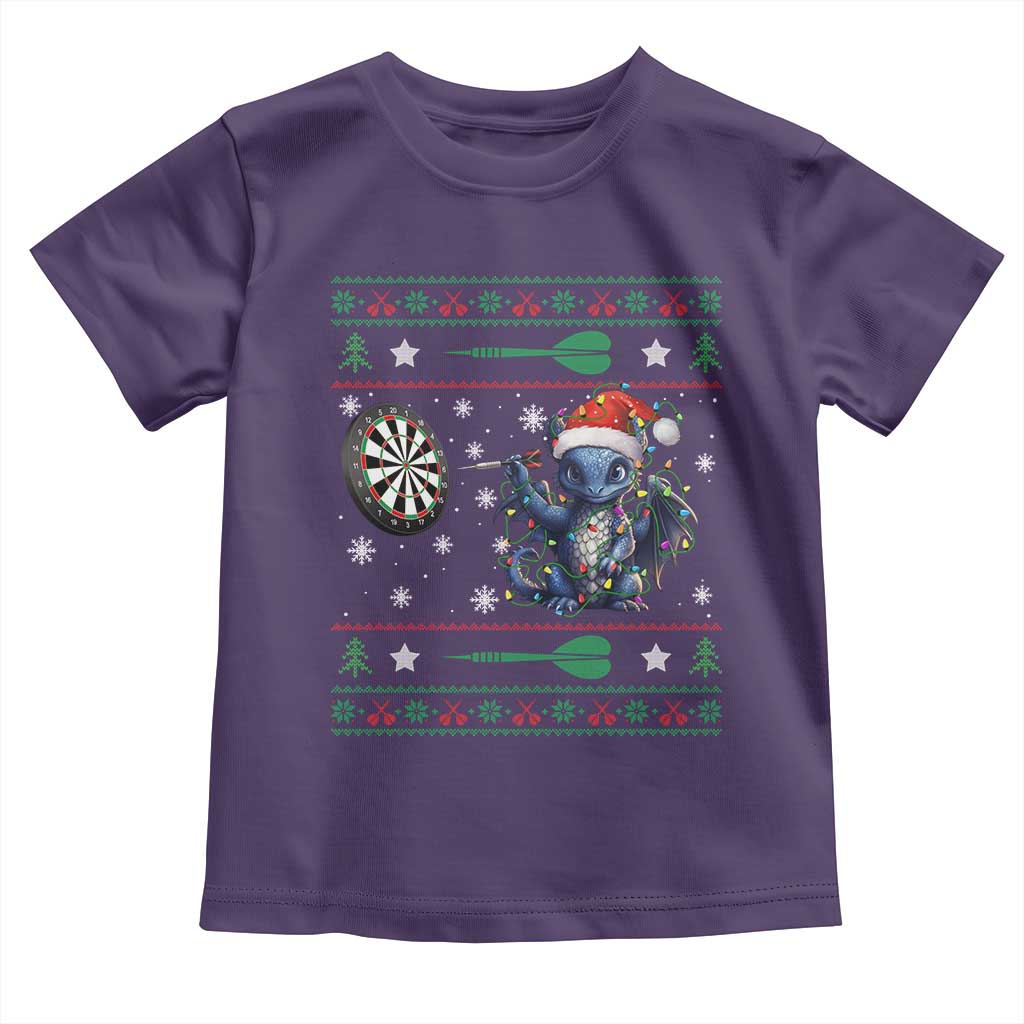 Funny Dragon Throwing Dart Toddler T Shirt Ugly Christmas Dart Player Gift - Wonder Print Shop