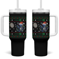 Funny Dragon Throwing Dart Tumbler With Handle Ugly Christmas Dart Player Gift - Wonder Print Shop